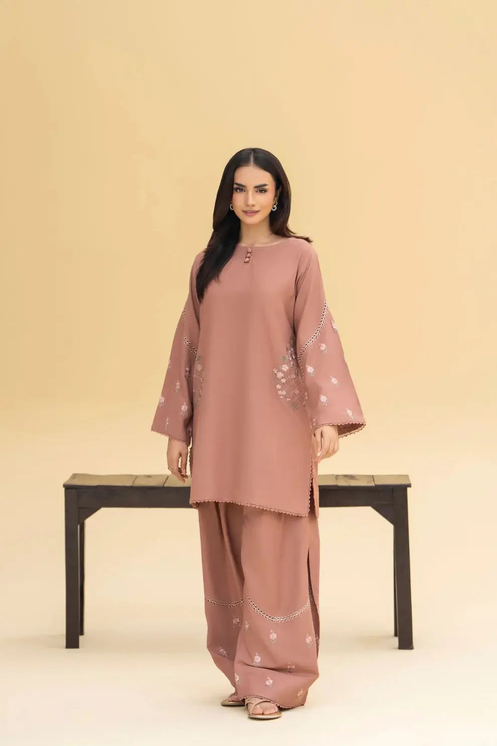 Huria peach 2 Pc  EID Collection Shirang.com