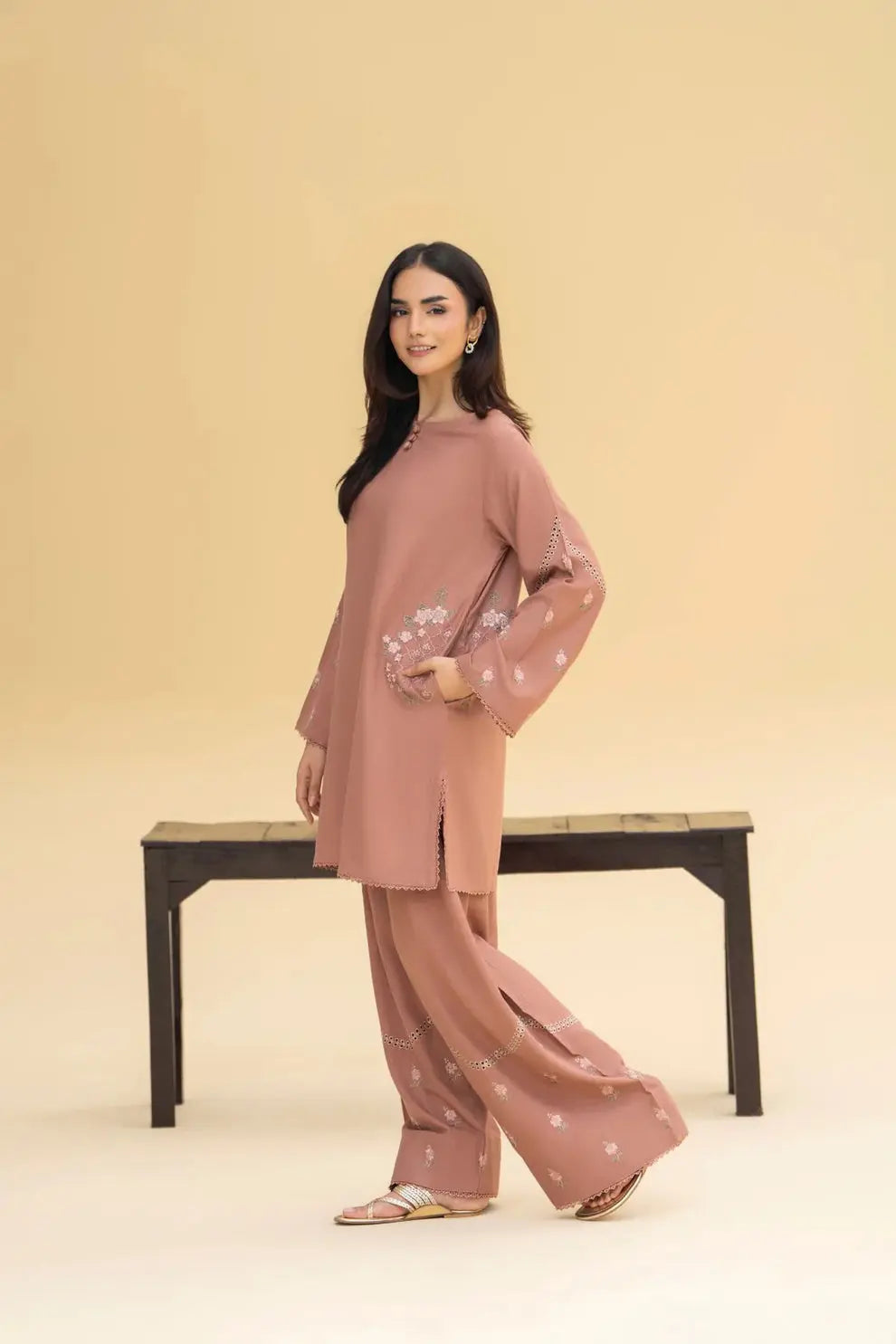 Huria peach 2 Pc mwf collection Eid collection MWF COLLECTION