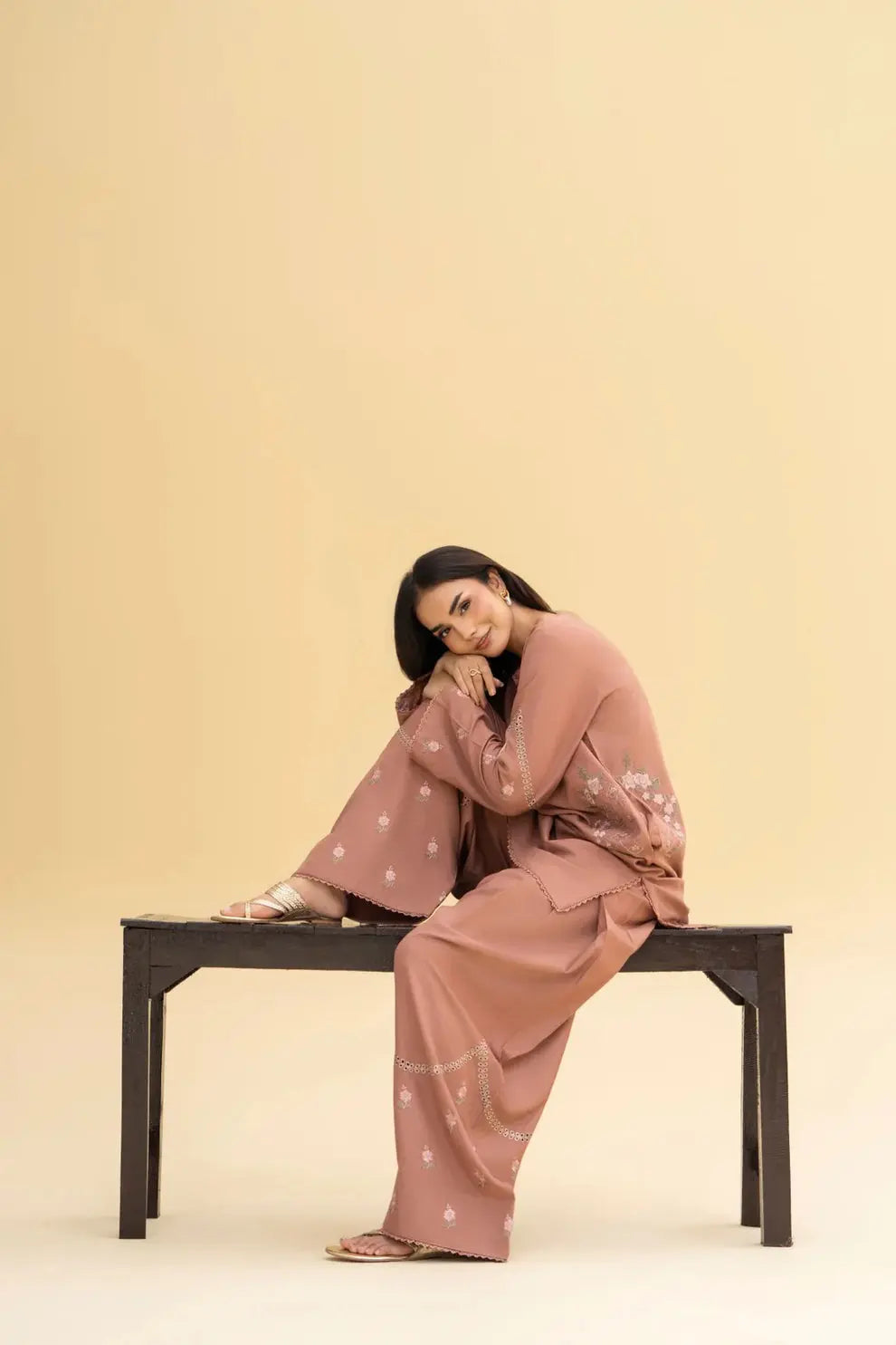 Huria peach 2 Pc mwf collection Eid collection MWF COLLECTION