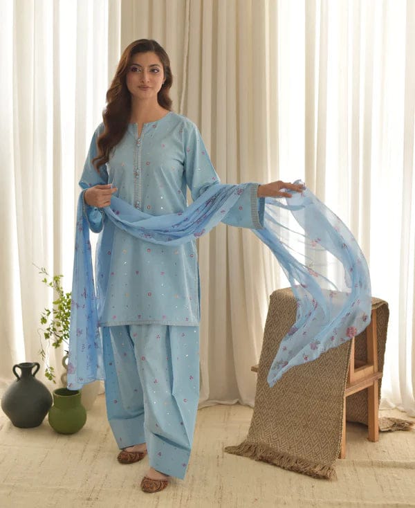AQUA  EMBROIDERY 3PC